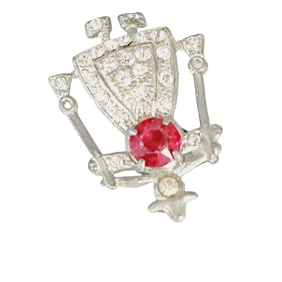 Vintage 1930s Attributed to Dujay Jill Water Carrier Pot Metal Brooch (A608) - Picture 3 of 4